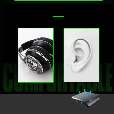 Headphones Wireless Bluetooth Headset Music Sports Heavy Bass Mobile Phone Card Headset