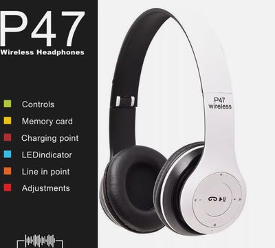 P47 Wireless Bluetooth Headphones With Noise Cancelling Over-Ear Earphones 5.1