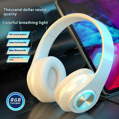 Bluetooth Headphone Head-mounted Wireless Bass E-sports Games Music Headset